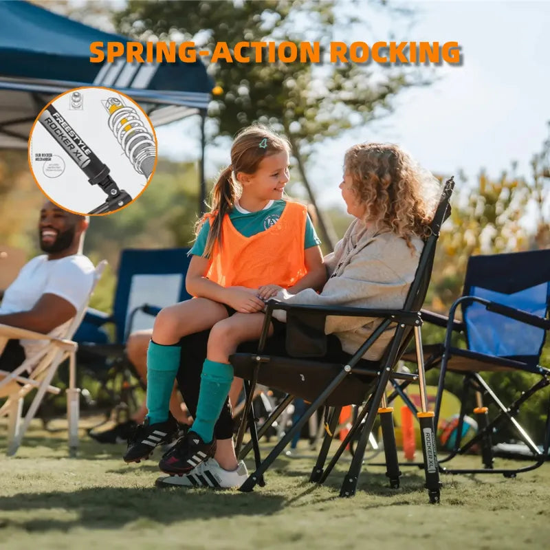 Breathable Rocking Chair, 350lbs Capacity, Extra-Wide Back (Free Table Included)