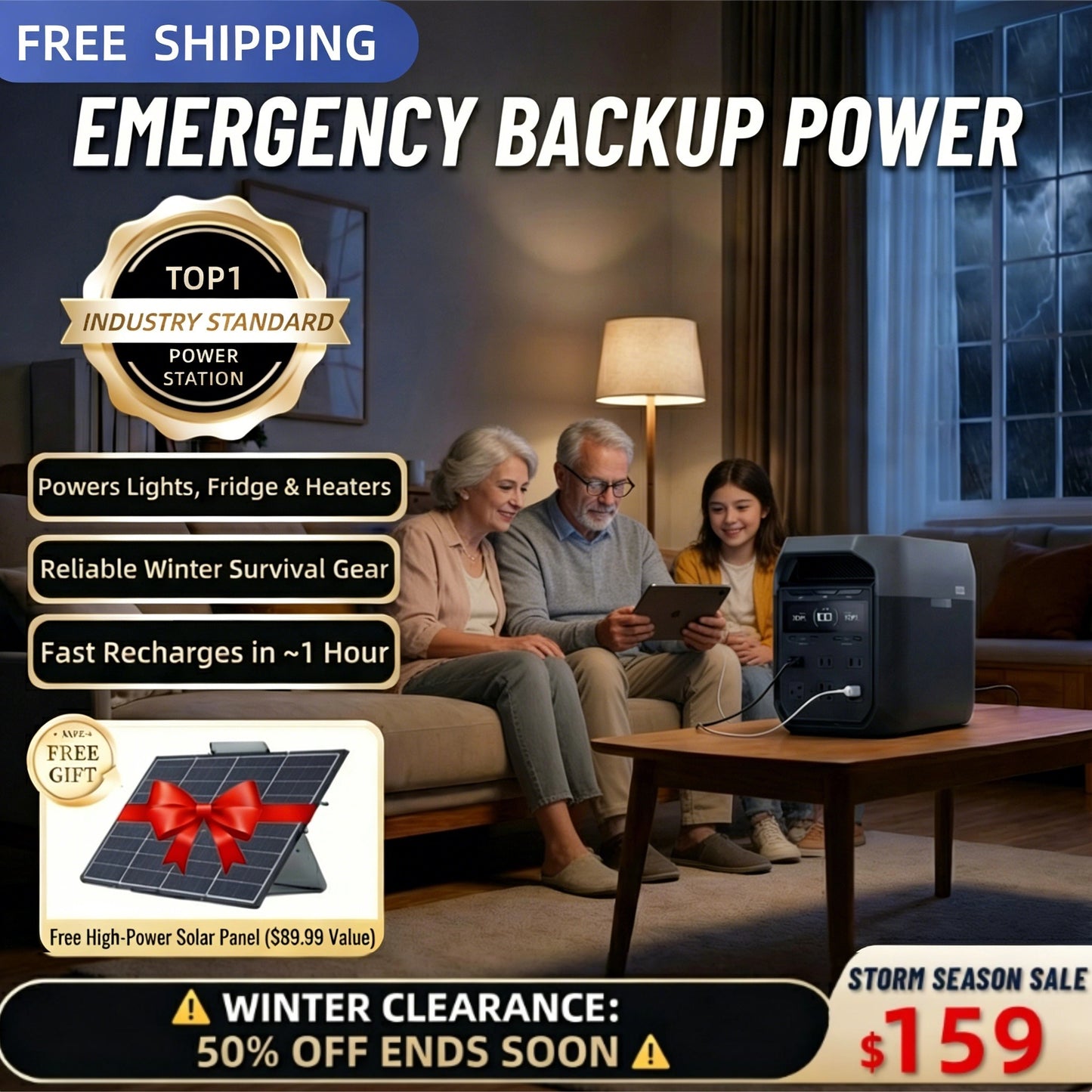 Unlimited Power Anywhere: Large Capacity Solar Charging –Only $159!