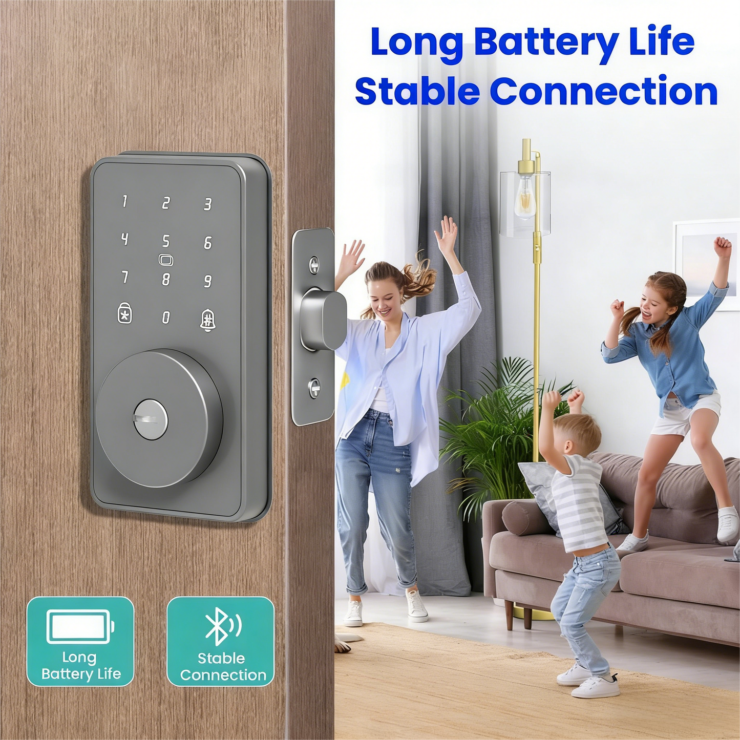 Bluetooth-Connected Smart Door Lock with Multiple Access Methods