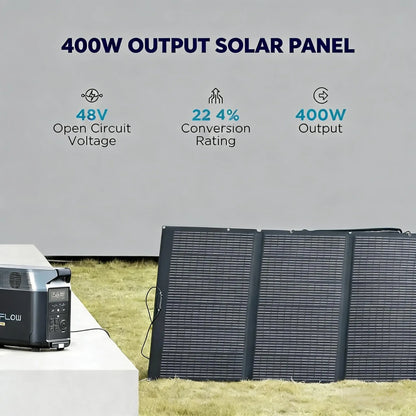 400W Portable Solar Panel, Foldable, IP68 Waterproof with Stand